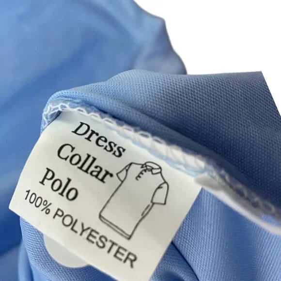 Collars & Co Polo Shirt Mens S Blue Point Dress Collar Stretch Preppy Office NEW